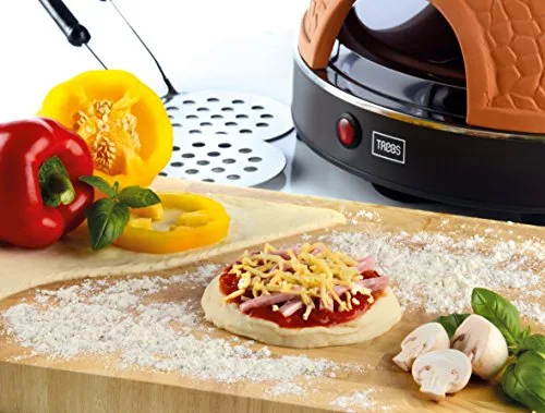 Pizzarette mit Terrakotta-Kuppel und kleinen Pfännchen für mehrere Personen